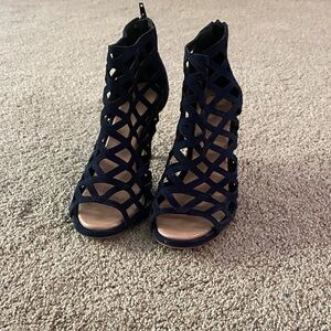 Sole Society Navy Cutout Heels